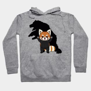 Shadows of Play: Red Panda and Bear Silhouette Hoodie